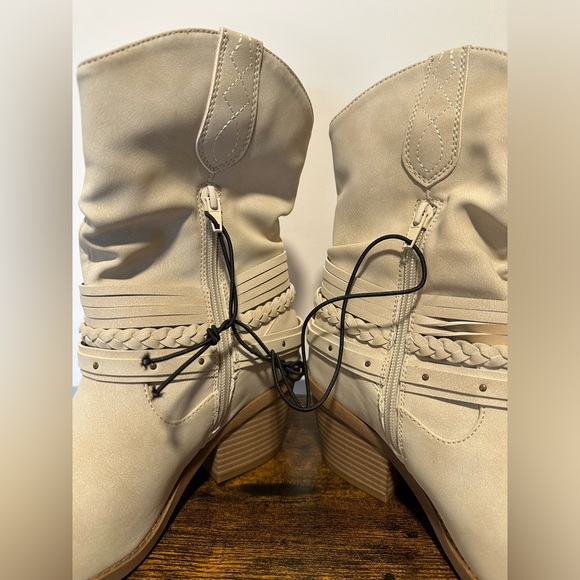 Pop Womens Bone Bryson Stacked Heel Cowboy Boots NWT Size 6 - Picture 7 of 8